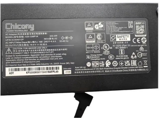 Alt view image 4 of 4 - A20-330P1A Mechanic Starry Night 17 Charger 19.5V 16.92AWarhammer 300 Power Adapter