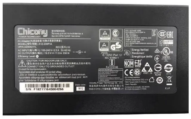 Alt view image 4 of 4 - 19.5V, 11.8A, 230W adapter