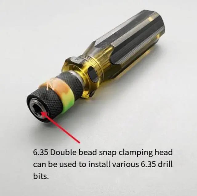 Alt view image 4 of 5 - Multi-purpose screwd river-6.35mm double-head pilot bit screwdriver- quick-release screwd river-6.35mm double chuck double-head screwdriver