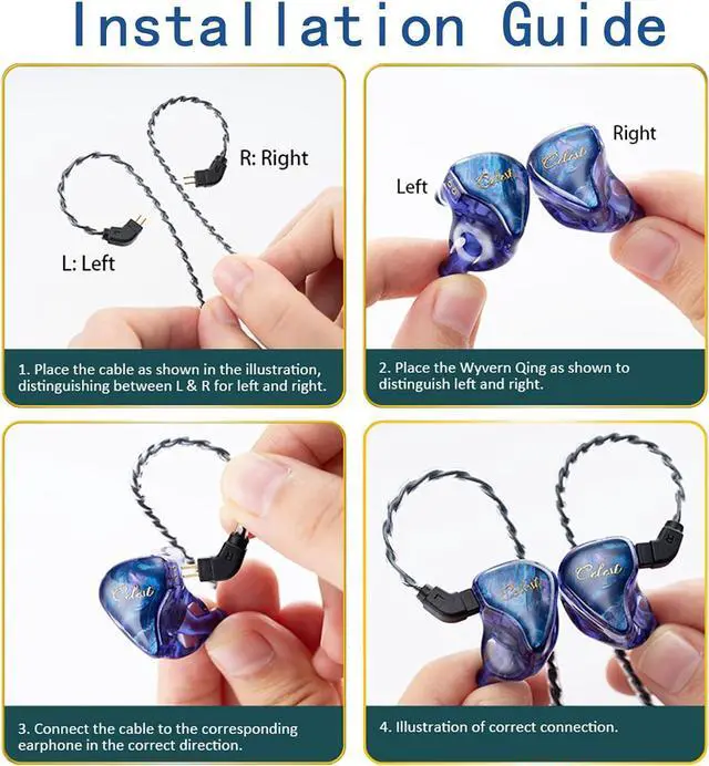 Alt view image 4 of 6 - 10mm LCP Liquid Crystal Polymer Dynamic Driver IEM Earphones,in Ear Monitor,Earbuds with Microphone,3.5mm inears Headphones,iems for Gaming