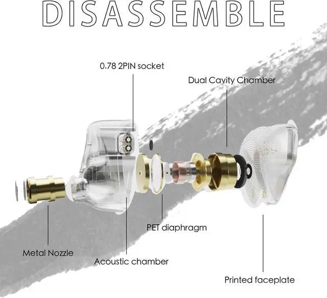 Alt view image 5 of 6 - Wan'er S.G, in Ear Headphones Wired,10 mm Dynamic Driver,in Ear Monitor,Gaming Earbuds,IEM Earphones,with 0.78mm 2 Pin Detachable Cable White