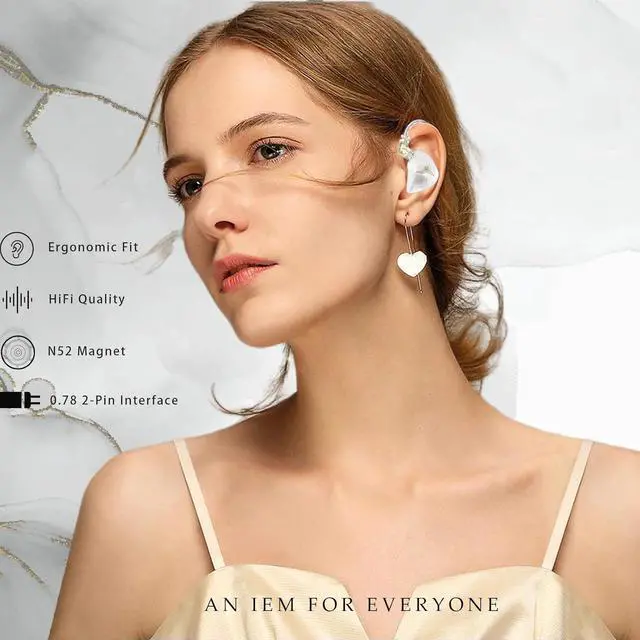 Alt view image 4 of 6 - Wan'er S.G, in Ear Headphones Wired,10 mm Dynamic Driver,in Ear Monitor,Gaming Earbuds,IEM Earphones,with 0.78mm 2 Pin Detachable Cable White