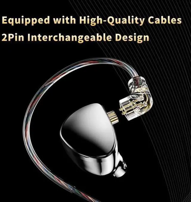 Alt view image 2 of 5 - TRN MT5 in Ear Monitor Earbuds,LCP Diaphragm 10mm Dual Cavity Dynamic Coil Unitm IEM Earphones, iems for Gaming,Detachable Cable Headphones no mic