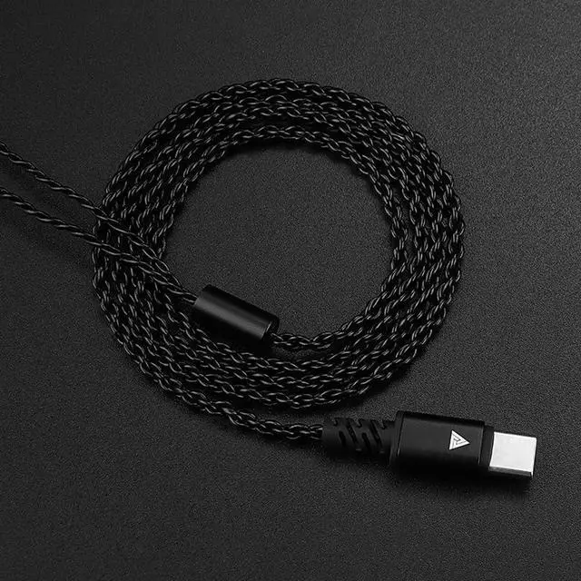 Alt view image 2 of 5 - QKZ TC100 in Ear Monitor Cable,Type-C Plug with Microphone IEM Cable, Replacement Earphone Cable with 0.78mm 2Pin Connectors, Earphone Extension Cords 2pin 0.75mm  Black