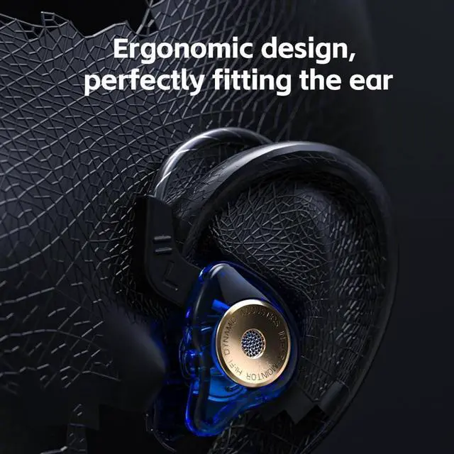 Alt view image 4 of 6 - Dynamic Priver in Ear Monitor Earphones,IEM Earbuds with Microphone,3.5mm Headphones,Ear Buds Wired,iems for Gaming Red