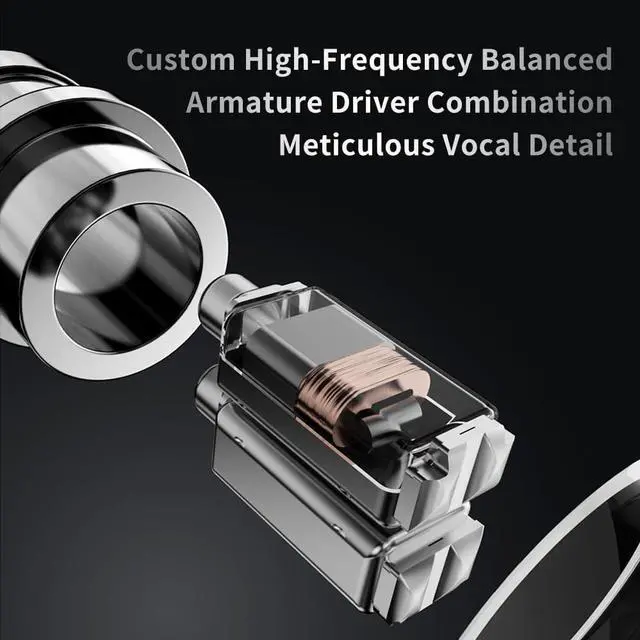 Alt view image 2 of 6 - V10 PRO Dual Dynamic Driver and Dual Balanced Armature Hybrid Earphones,in Ear Monitor Headphones,IEM Wired Earbuds,HiFi Ear Phones,3.5mm/usbc Headphones Type-c with mic  Silver