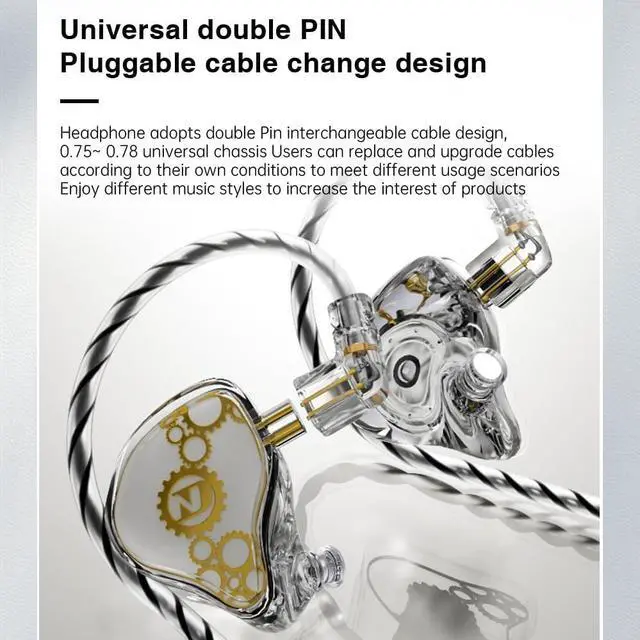 Alt view image 6 of 7 - ND IEM,in Ear Monitor Earphones, High Performance Dynamic Headphones,iems for Gaming,Wired Earbuds with Microphone GreenType C    no mic