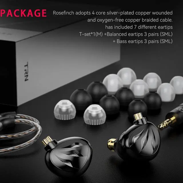 Alt view image 6 of 7 - TRN Rosefinch in Ear Monitor,12 mm Magnetic Drivers,Gaming Earbuds,IEM Earphones,Detachable Cable,3.5mm Plug