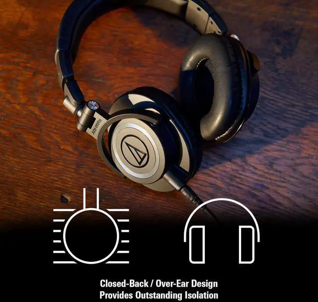Alt view image 7 of 7 - Audio-Technica ATH-M50x Professional Studio Monitor Headphones, Black