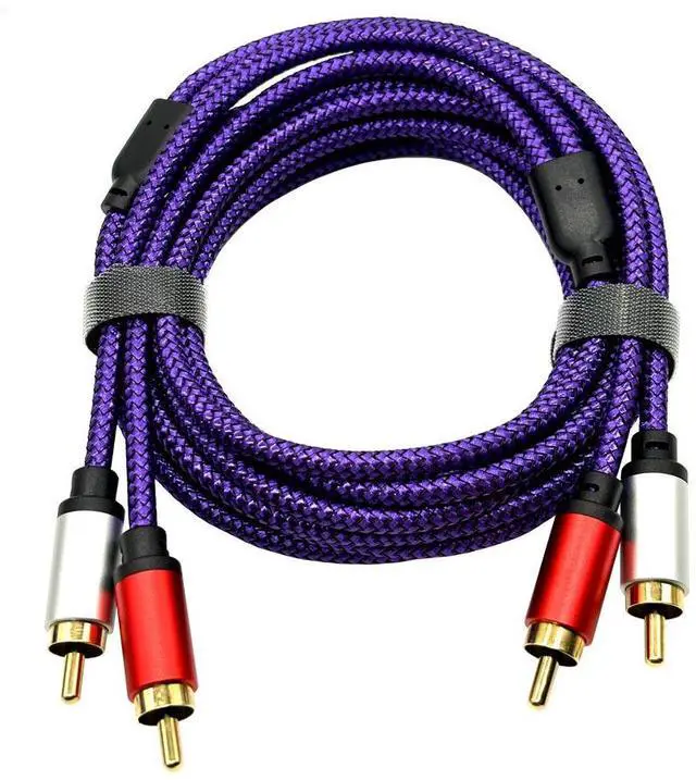 Main image of Two-to-two AV red and white double lotus head audio cable, 2-to-2 RCA cable, Ty, computer,speaker and power amplifer connection cable