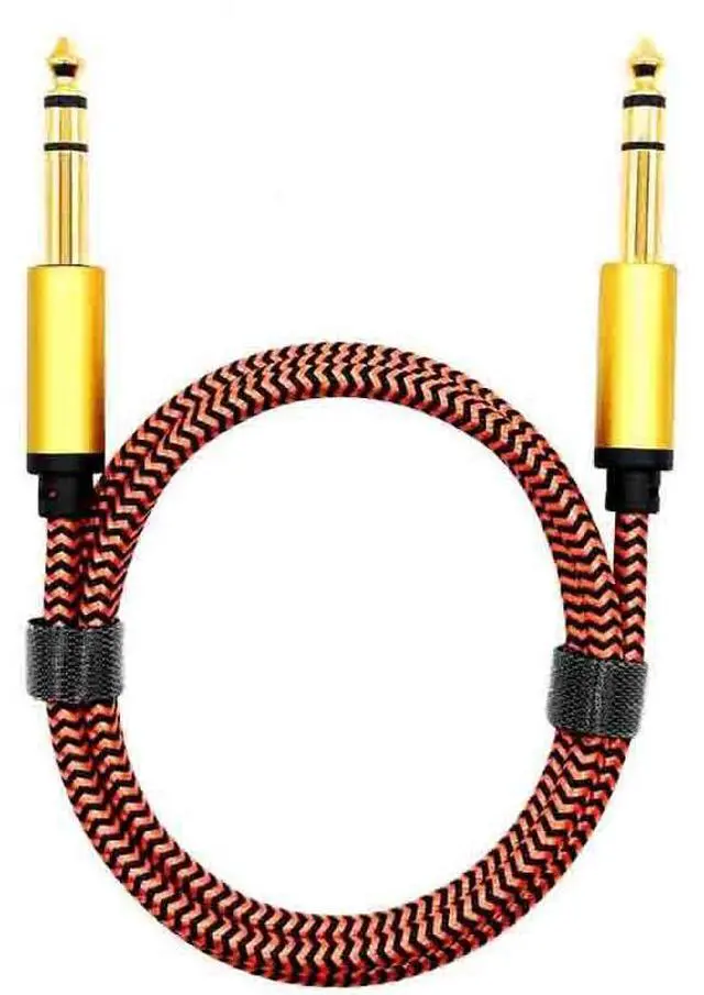 Alt view image 2 of 5 - gold-plated 3-core 6.35mm audio cable for direct connectionbetween two devices (for use with TRS interface of mixing console and guitaramplifier