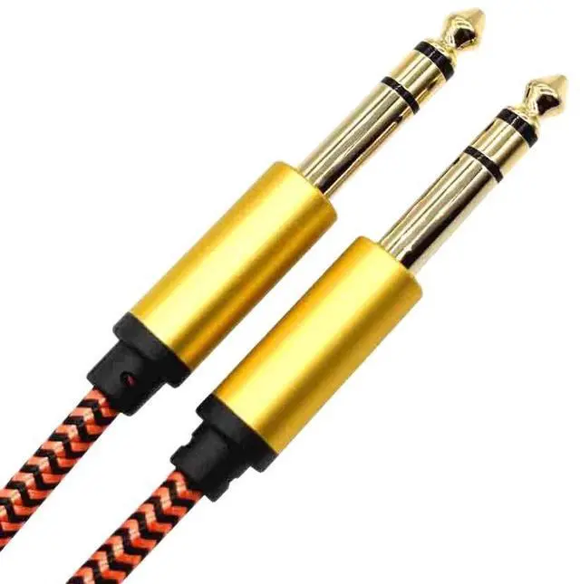 Alt view image 3 of 5 - gold-plated 3-core 6.35mm audio cable for direct connectionbetween two devices (for use with TRS interface of mixing console and guitaramplifier