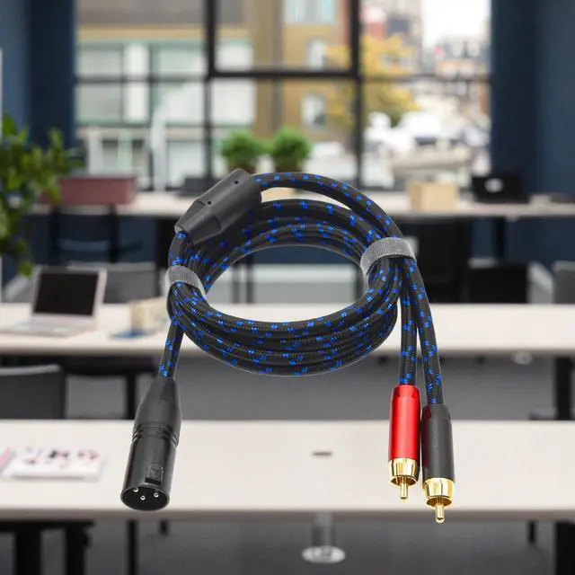 Alt view image 3 of 5 - Cross-border three-core Cardan plug-to-dual lotus microphone mixing console audio connection cable XLRto 2RCA audio cable