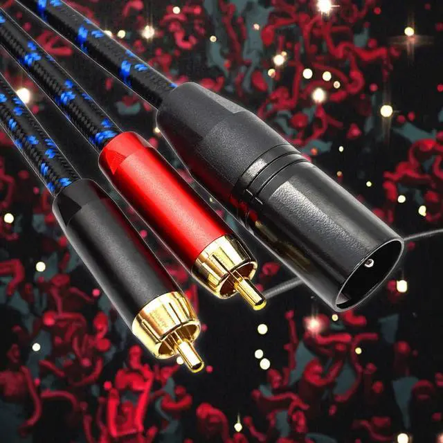 Alt view image 4 of 5 - Cross-border three-core Cardan plug-to-dual lotus microphone mixing console audio connection cable XLRto 2RCA audio cable