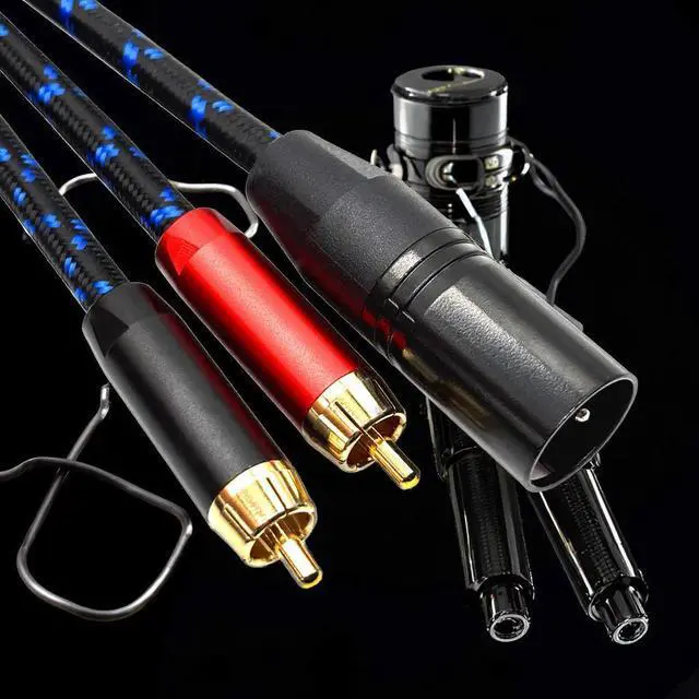 Alt view image 5 of 5 - Cross-border three-core Cardan plug-to-dual lotus microphone mixing console audio connection cable XLRto 2RCA audio cable