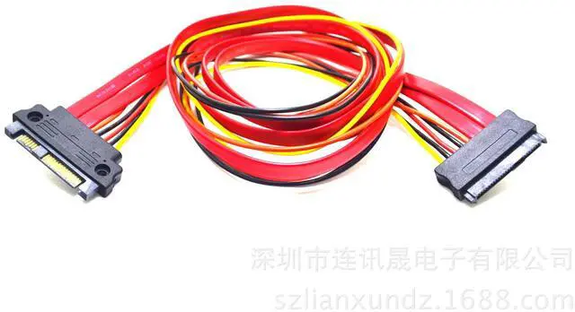 Alt view image 3 of 6 - SAS29P Male to Female Extension Cable ServerPowerData CableComputer Data Cable 8482 Extension Cable 0.5M