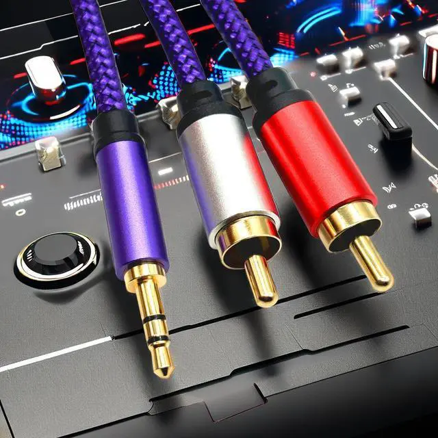 Alt view image 4 of 4 - 3.5mm 1-minute 2-to-2 dual Lotus power amplifier audio cable mixing console mobile phone and computerconnection cable RCA audio cable  0.5M