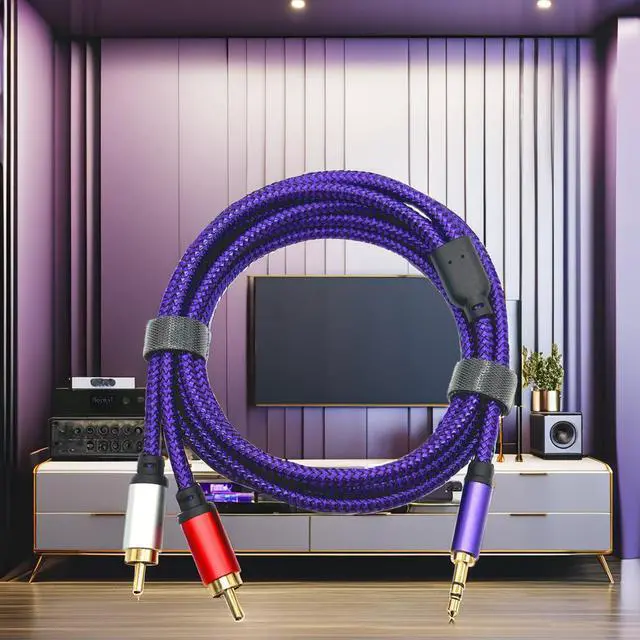 Alt view image 3 of 4 - 3.5mm 1-minute 2-to-2 dual Lotus power amplifier audio cable mixing console mobile phone and computerconnection cable RCA audio cable  0.5M