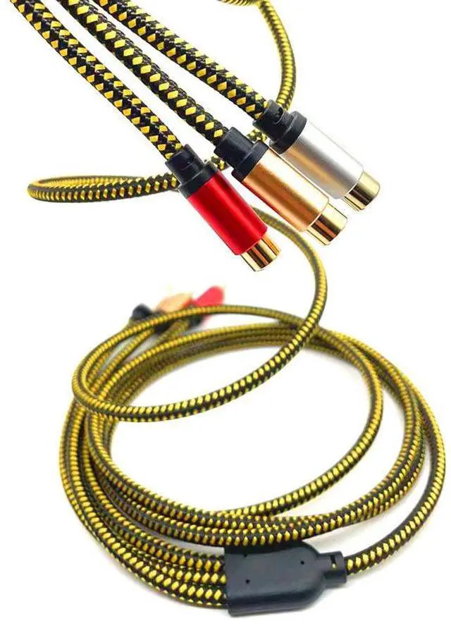 Alt view image 2 of 4 - Lotus Six-Head Video Audio Cable 3RcA Male to female Television, DV Set-top Box, Dance Mat, Game Extension Cable 0.5M