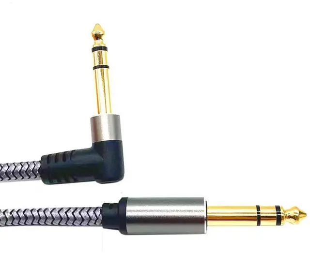 Alt view image 4 of 4 - 6.5 Three-core elbow-shaped audio cable 6.35mm microphone and speaker connection cable 6.5 pair 6 .5 guitar recording cable  2M
