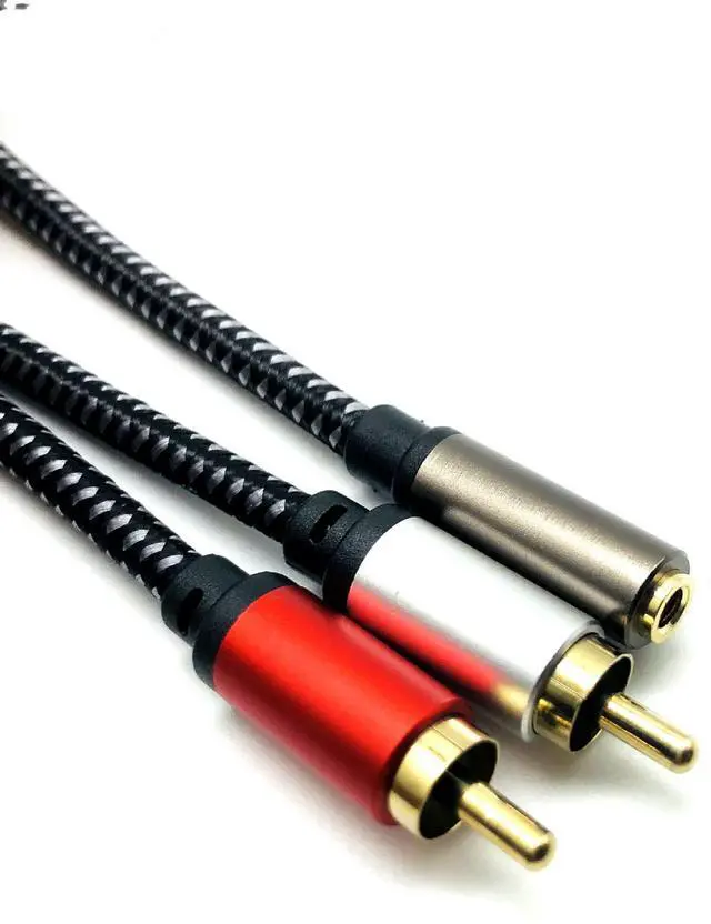 Alt view image 4 of 5 - 3.5mm female-to-dual.lotus male audio cable for spliting one signal into two. t s 3.5mmin diameter and the female end is gold-plated.ltisalso available as a 2RCA male-to-female 0.5M
