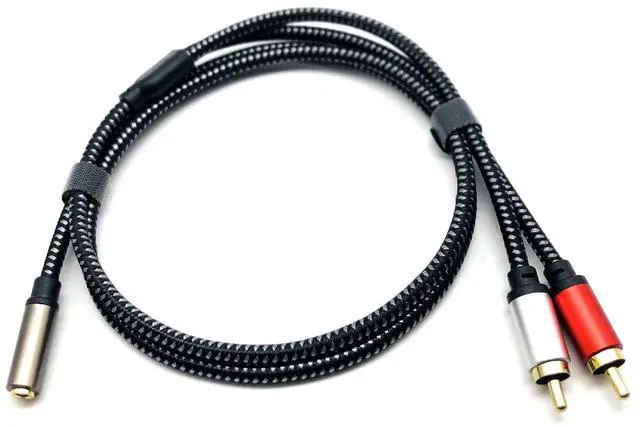 Alt view image 5 of 5 - 3.5mm female-to-dual.lotus male audio cable for spliting one signal into two. t s 3.5mmin diameter and the female end is gold-plated.ltisalso available as a 2RCA male-to-female 0.5M
