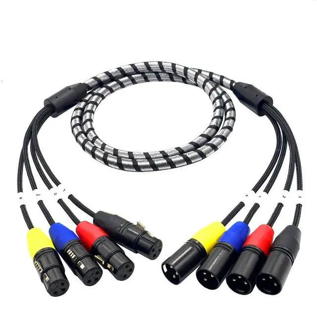 Main image of Multi-core cable, 4-pin Jack connector, microphone 4-channel group, multi-channel stage lighting power amplifier, performance audiocable.signalcable 1M