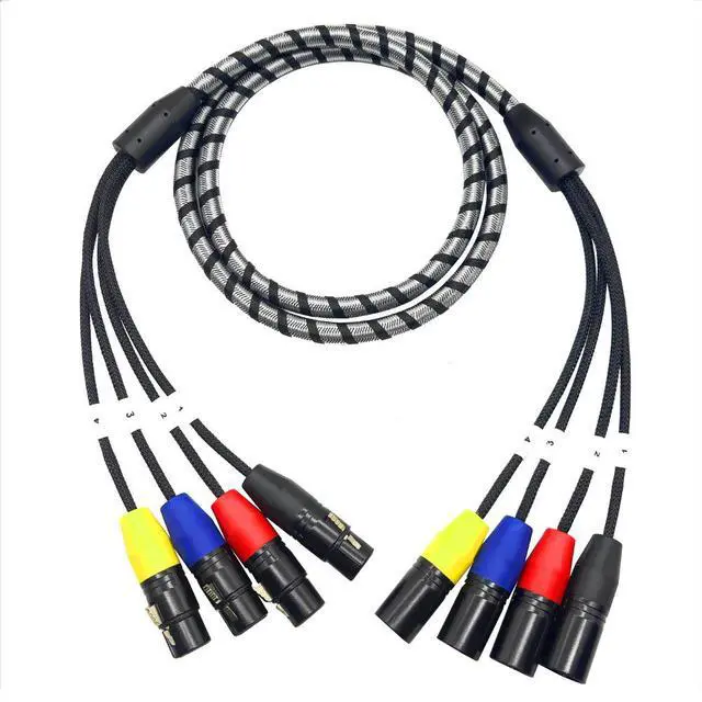 Alt view image 4 of 4 - Multi-core cable, 4-pin Jack connector, microphone 4-channel group, multi-channel stage lighting power amplifier, performance audiocable.signalcable 1M