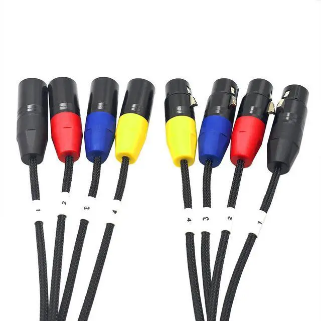 Alt view image 2 of 4 - Multi-core cable, 4-pin Jack connector, microphone 4-channel group, multi-channel stage lighting power amplifier, performance audiocable.signalcable 1M