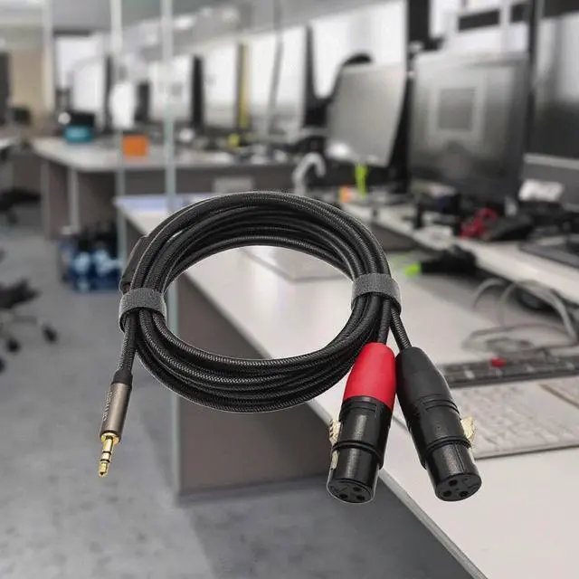 Alt view image 3 of 4 - 3,5mm dualXLR microphone cable souno cara micro!audio cable mixingconsole microphone speaker  0.5M