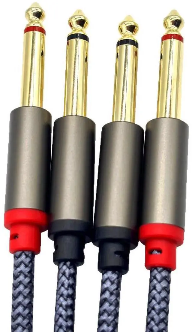 Alt view image 4 of 4 - Dual 6.5 audio cables, microphone instrumenttuning cables, power boxes, guitar, bass speakers, dual 6.35mm guitarcables  2M