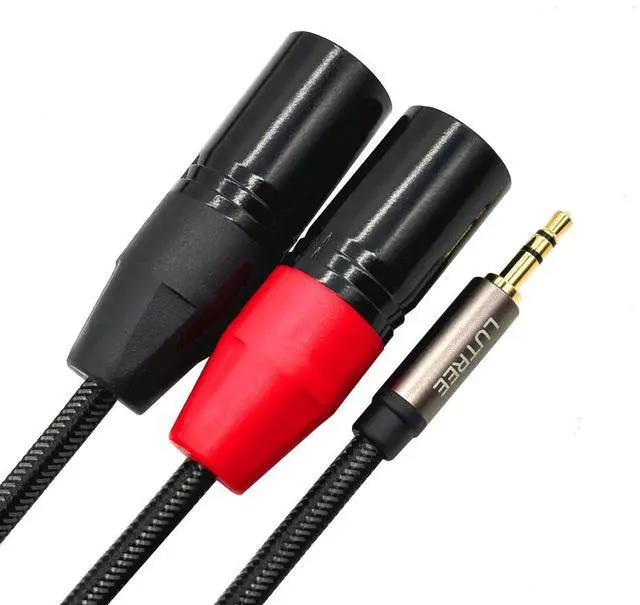 Alt view image 5 of 5 - Woven 3.5mm audio cable for splittinginto two 2.5mm TRS plugs - pure copper, suitablefor connectingto mobile phone power amplifiers, mixing consoles and speakers 3M