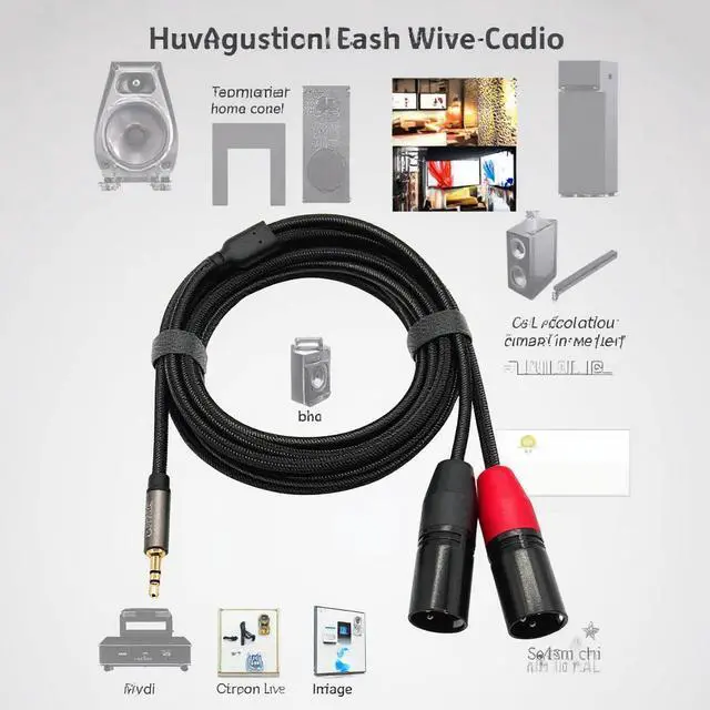 Alt view image 3 of 5 - Woven 3.5mm audio cable for splittinginto two 2.5mm TRS plugs - pure copper, suitablefor connectingto mobile phone power amplifiers, mixing consoles and speakers 3M