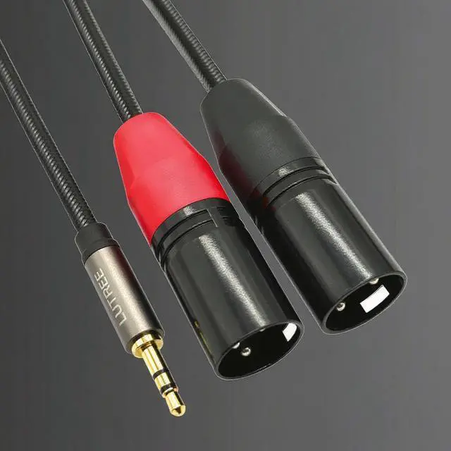 Alt view image 4 of 5 - Woven 3.5mm audio cable for splittinginto two 2.5mm TRS plugs - pure copper, suitablefor connectingto mobile phone power amplifiers, mixing consoles and speakers 3M