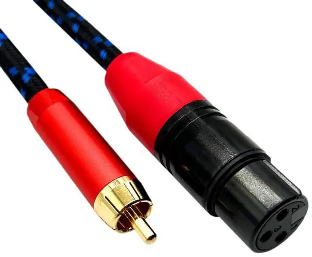 Alt view image 3 of 5 - RCA universal crossover microphone head to XLR cable for connecting RCA to XLR audio line for mixing console and power amplifier   0.6M