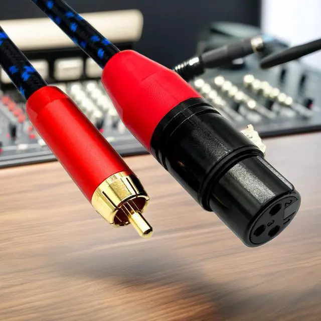 Alt view image 4 of 5 - RCA universal crossover microphone head to XLR cable for connecting RCA to XLR audio line for mixing console and power amplifier   0.6M