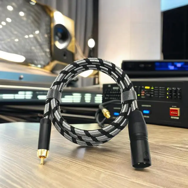 Alt view image 2 of 4 - RCA Lotus cable to Canon male amplifier mixing console av lotus to Canon microphone audio cable to Canon cable   2M