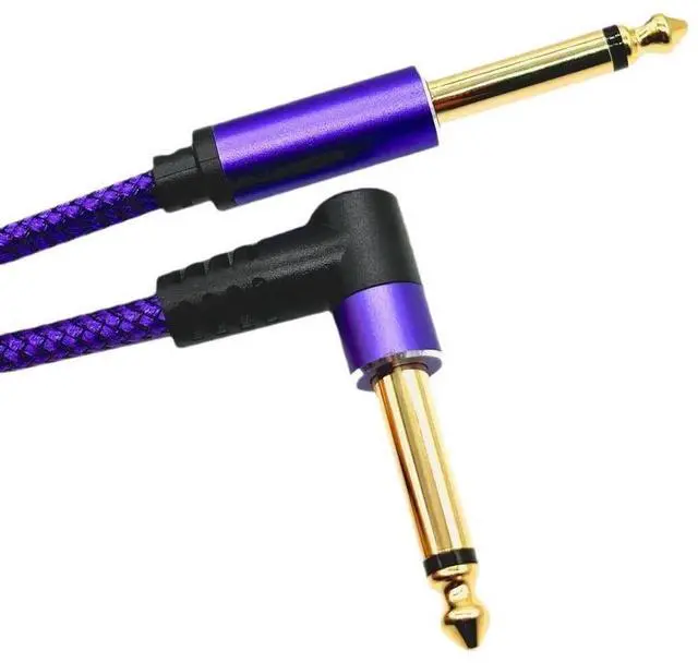 Alt view image 4 of 5 - 6.5 Straight-to-curved head audio cable with two cores 6.35mm microphone, speaker, guitar speaker, power amplifierconnection cable   8M