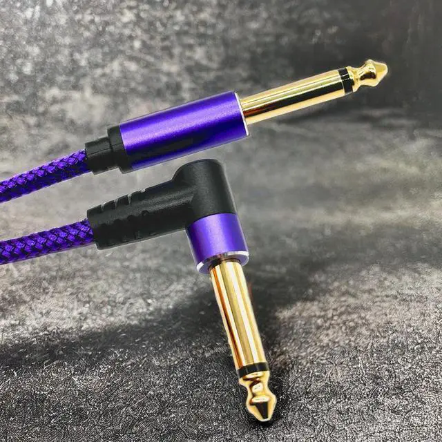 Alt view image 3 of 5 - 6.5 Straight-to-curved head audio cable with two cores 6.35mm microphone, speaker, guitar speaker, power amplifierconnection cable   8M
