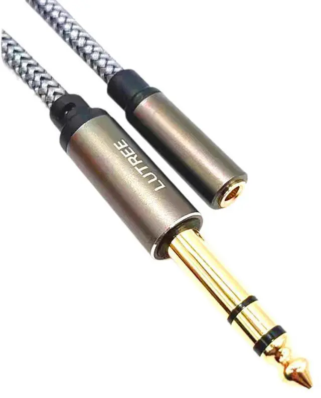Alt view image 5 of 5 - Gold-plated 6.5mm to 3.5mm audio cable,6.5 male to 3.5 female conversion cable, power amplifier mixer headphone extension cable 1.5M
