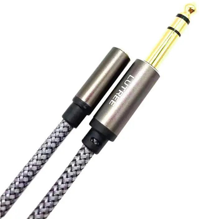 Alt view image 2 of 5 - Gold-plated 6.5mm to 3.5mm audio cable,6.5 male to 3.5 female conversion cable, power amplifier mixer headphone extension cable 1.5M