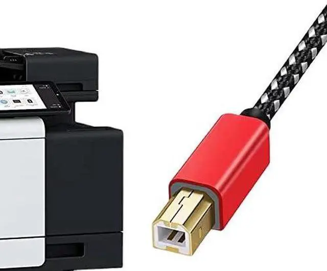 Alt view image 4 of 6 - USB 2.0 Nylon Woven Printer Data Connection Cable -0xygen-Ffree Copper -Computer Notebook Square Port UsB Printing Cable 0.6M