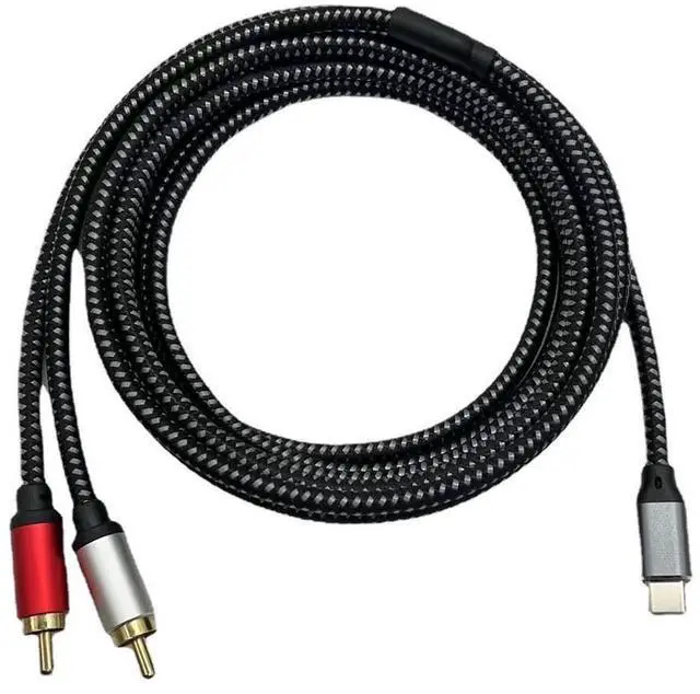 Alt view image 4 of 5 - Type-C converter, Type-C to dual Lotus 2RCA 1-minute 2 audio cable, type-C to 2RCA audio cable 1M