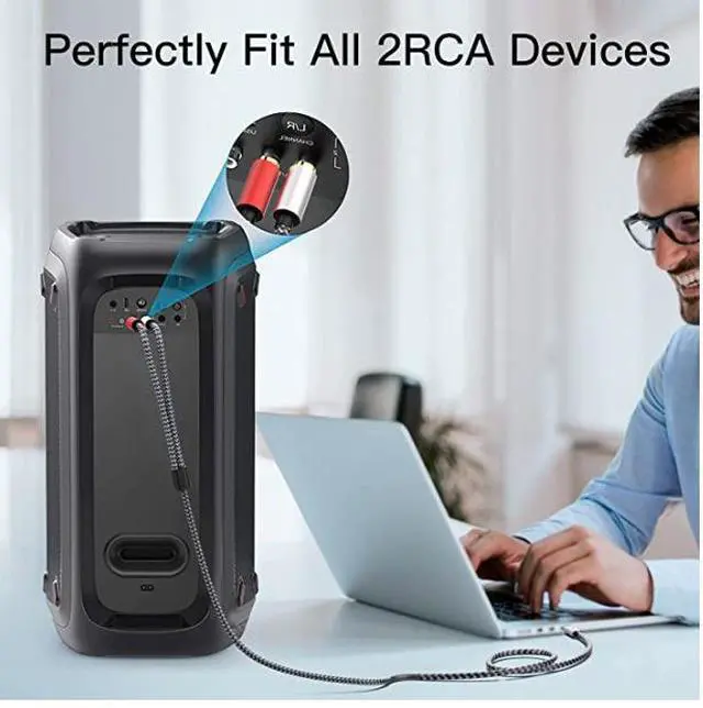 Alt view image 5 of 5 - Type-C converter, Type-C to dual Lotus 2RCA 1-minute 2 audio cable, type-C to 2RCA audio cable 1M