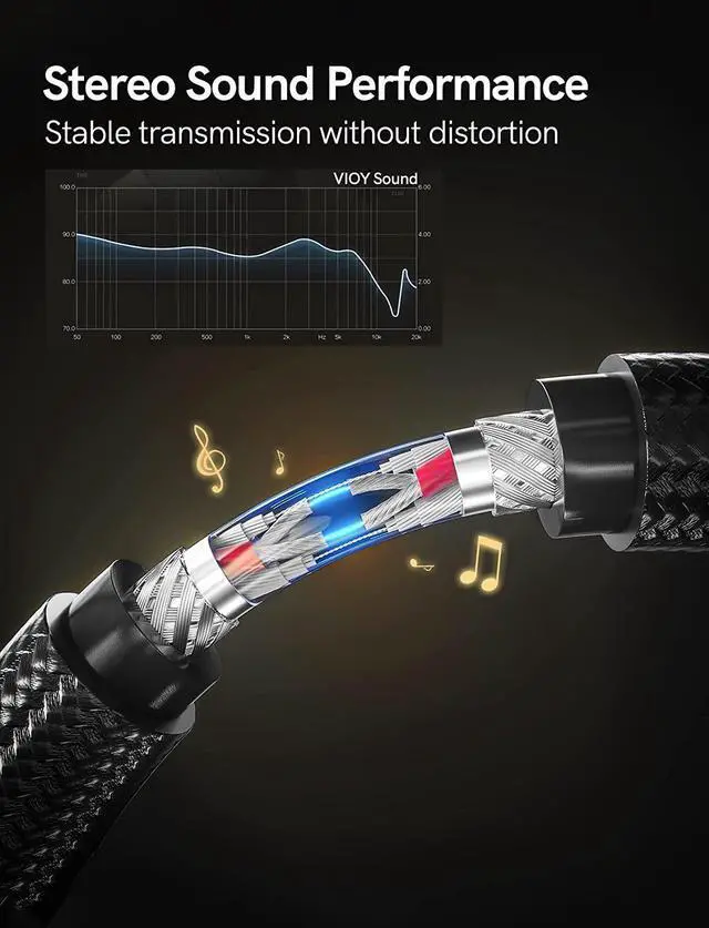 Alt view image 3 of 5 - 3.5mm to 6 .5mm Audio Cable -3.5mm to 6.35mm Audio Adapter for Mobile phones, Computers and Multimedia Speakers 2M