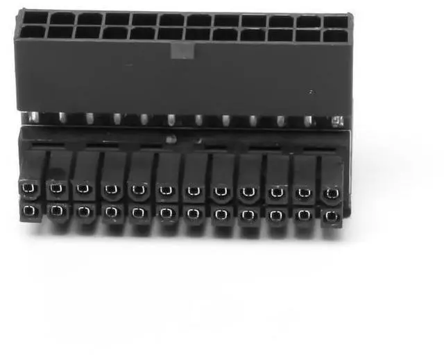 Alt view image 3 of 5 - Computer motherboard ATX power 24-pin to 90 -degree connector for turing and redirecting. Essential wiring component for Dlycomputerassembly.
