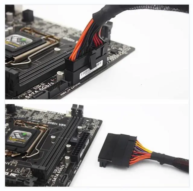 Alt view image 4 of 5 - Computer motherboard ATX power 24-pin to 90 -degree connector for turing and redirecting. Essential wiring component for Dlycomputerassembly.
