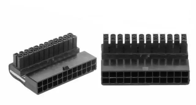 Alt view image 5 of 5 - Computer motherboard ATX power 24-pin to 90 -degree connector for turing and redirecting. Essential wiring component for Dlycomputerassembly.
