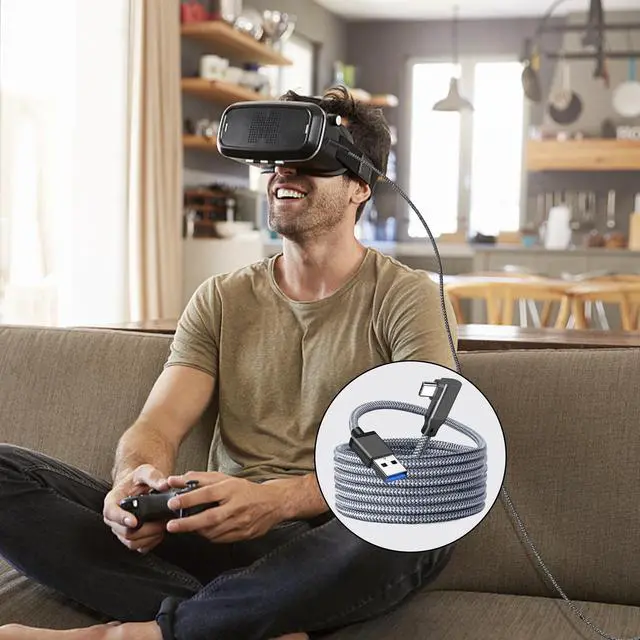 Alt view image 4 of 5 - 2 Link VR Cable- Data Cable forVR Headset, Device Streaming Cable forVR Glasses, Computer Game Cable 3M