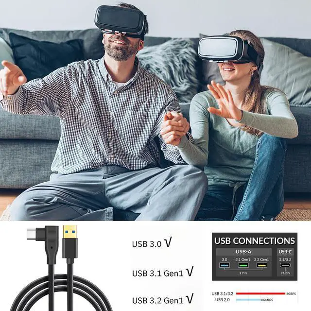 Alt view image 3 of 5 - vr glasses device connection Cable Oculus Quest 2 Link Cable Data cable computer gameAct line  5M